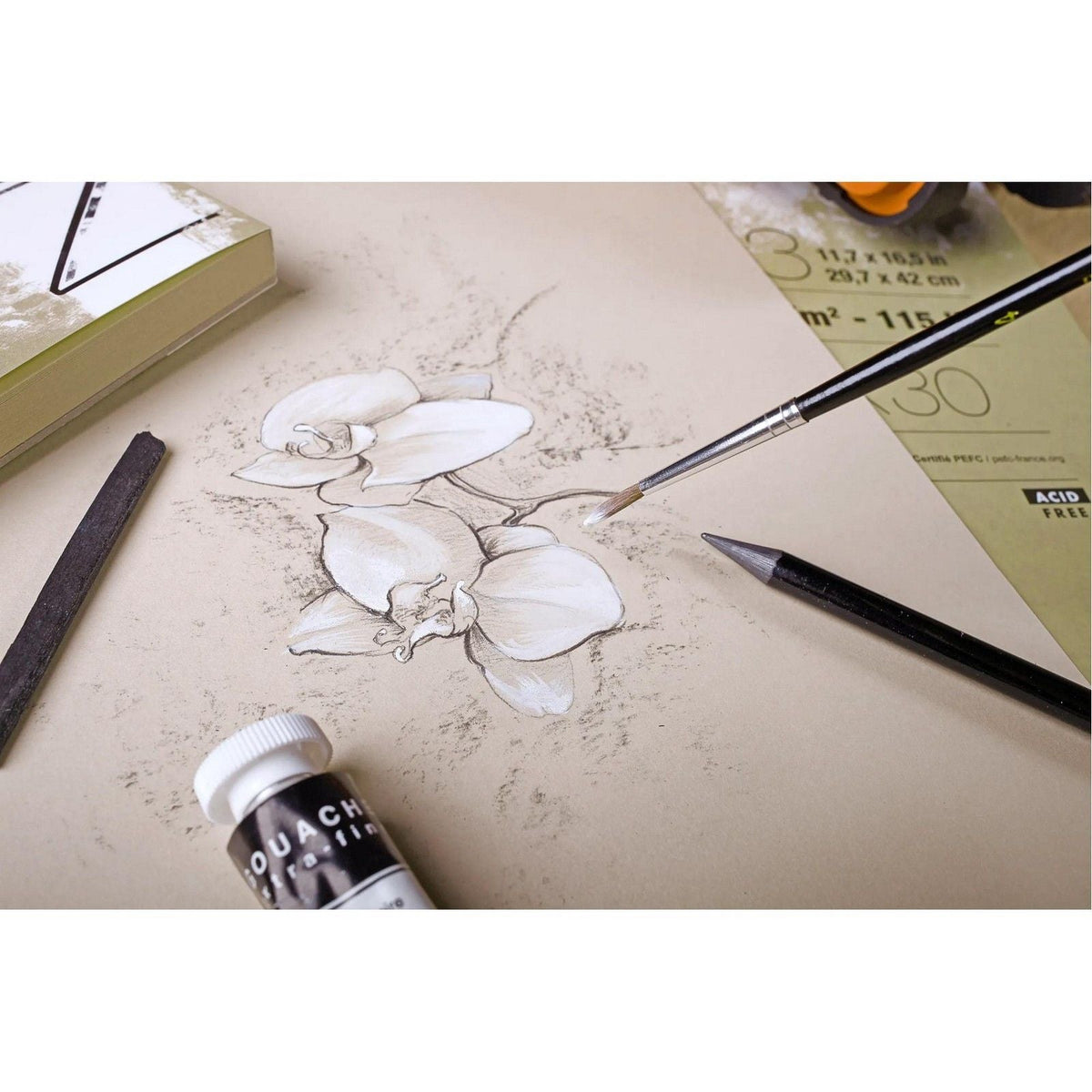 CLAIREFONTAINE Paint'On Natural Mixed Media Pad 250 g/m² - 30 sheets