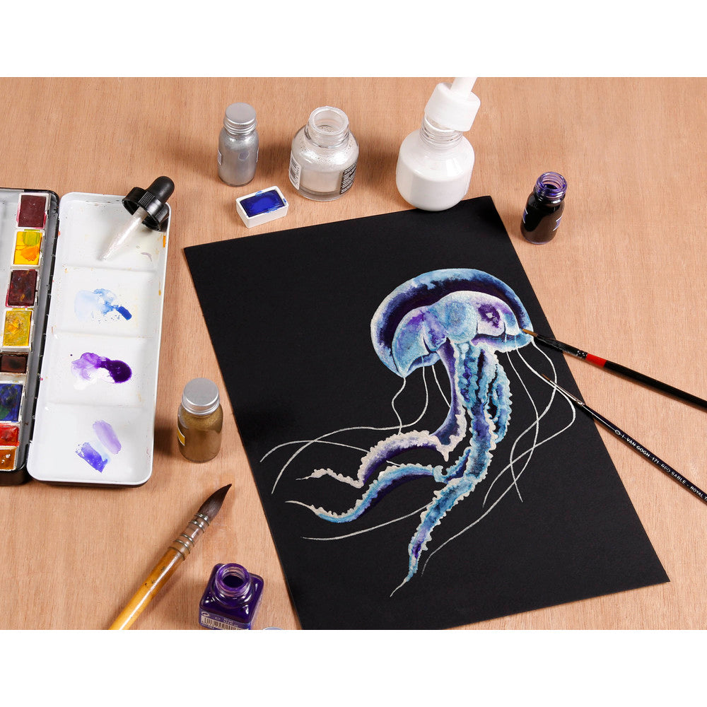 Clairefontaine Summer Watercolor Pad CP R 300 g 15 Sheets Glued Black