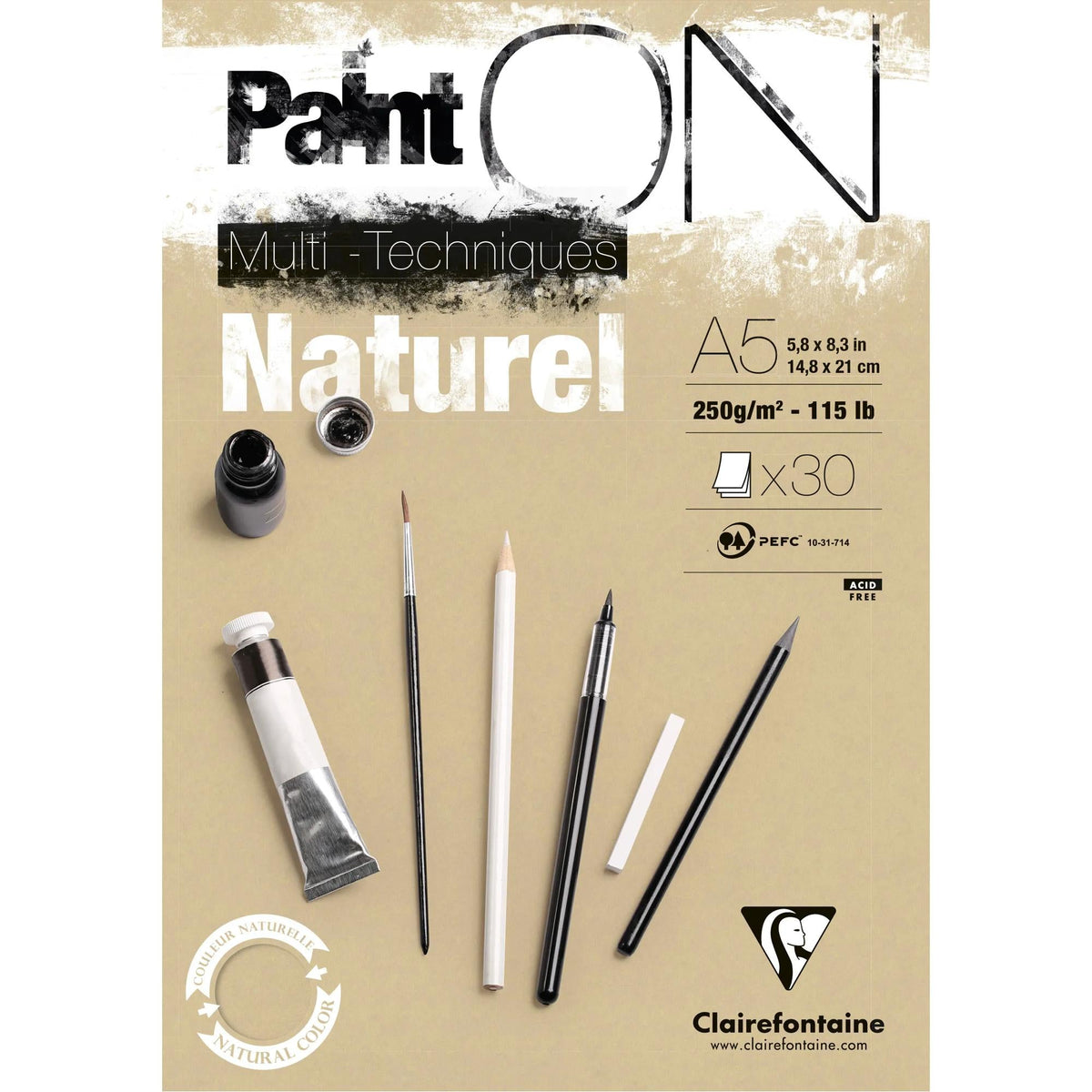 Clairefontaine Paint'On Natural Mixed Media Pad, 250 g/m², 30 Sheets — image 7
