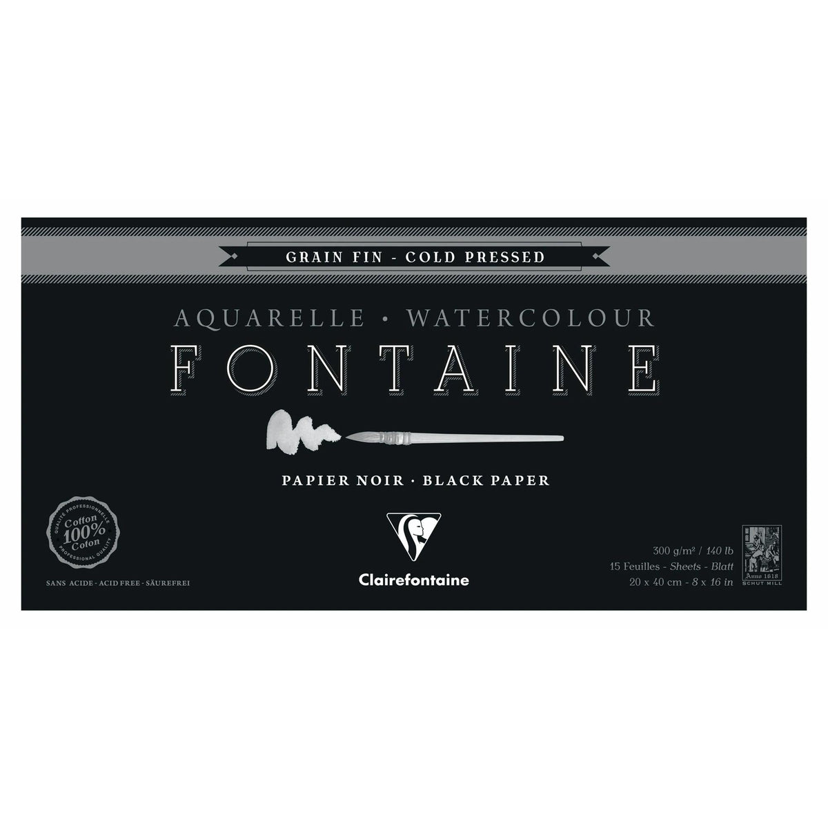 Clairefontaine Fontaine Black Watercolor Pad, 300 g/m² — image 3