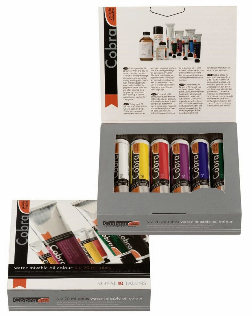 COBRA Water-Mixable Oil Paints Set of 6, 20 ml