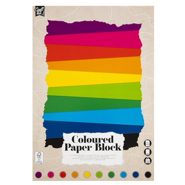 Color Paper Pad 24 x 34 cm, 20 Sheets