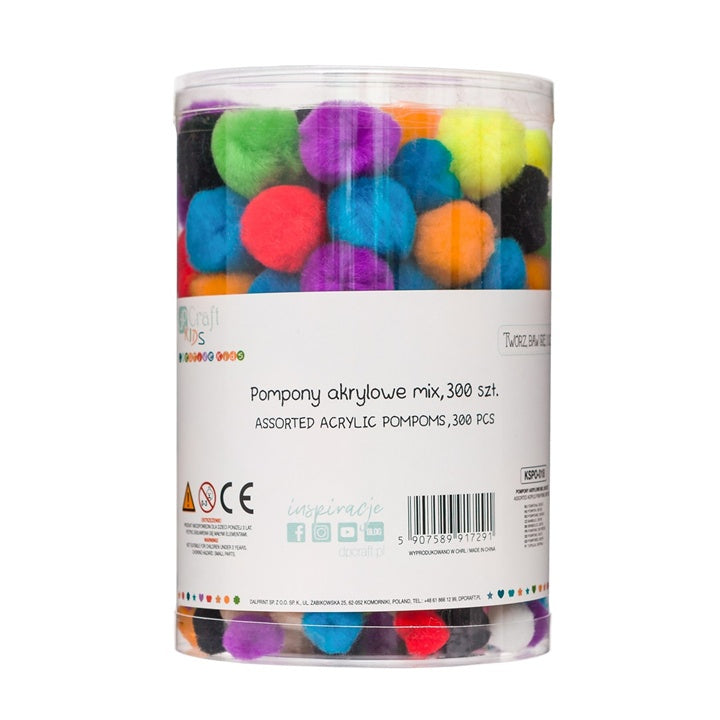 Colored Acrylic Pom-Poms | 300 pcs