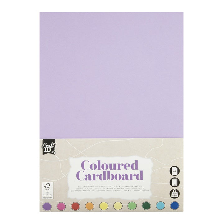 Colored Cardboard Paper Pad, A4, 10 Sheets