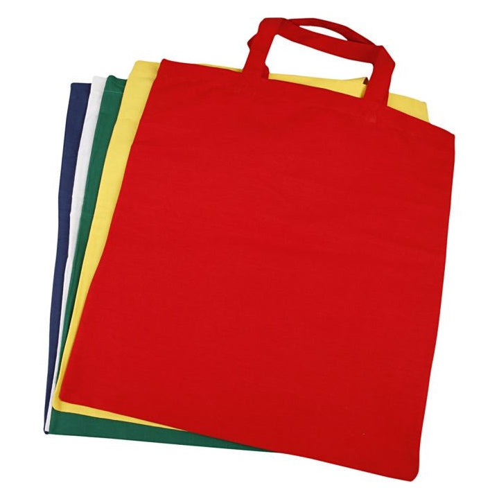 Colored Cotton Shopping Bag - Set of 5