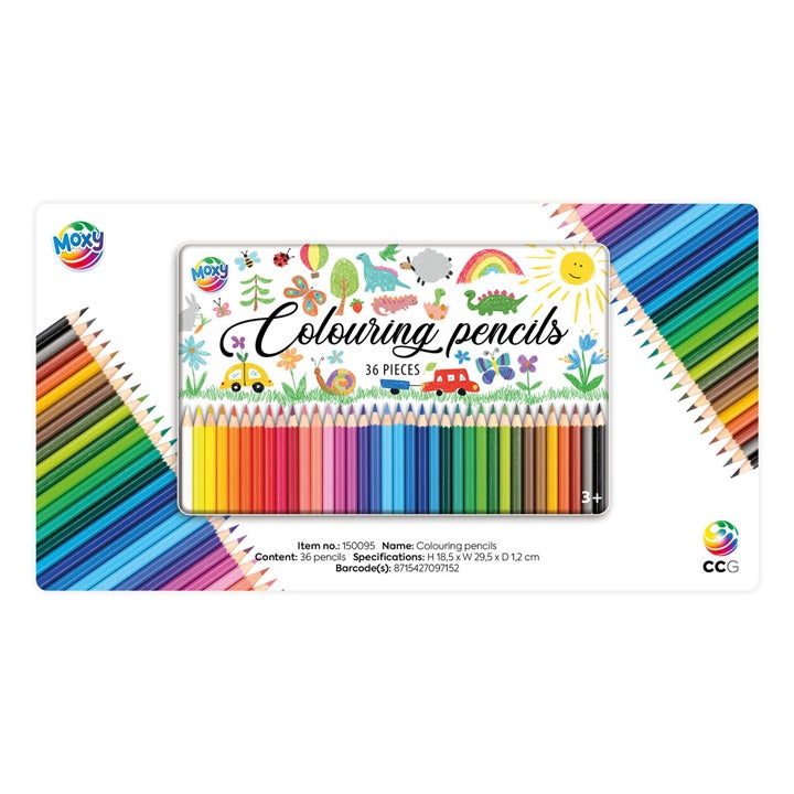 Colored Pencils in a Metal Box, 36 pcs
