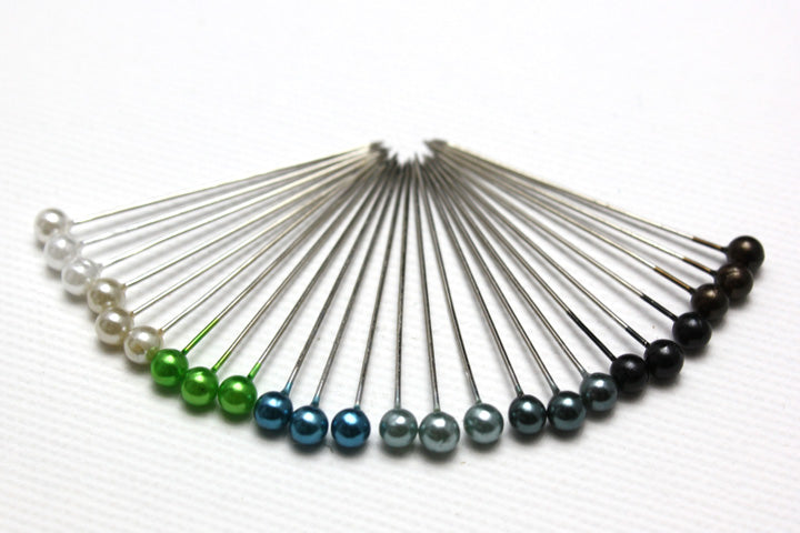 Colored Pins with Pearl Heads - 100 pcs | various colors