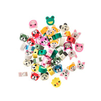Colored Polymer Clay Beads, Animals, 1 cm, 48 pcs