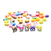 Colored Polymer Clay Beads, Animals, 1 cm, 48 pcs