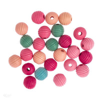 Colorful Spiral Wooden Beads, 15 mm, 25 pcs