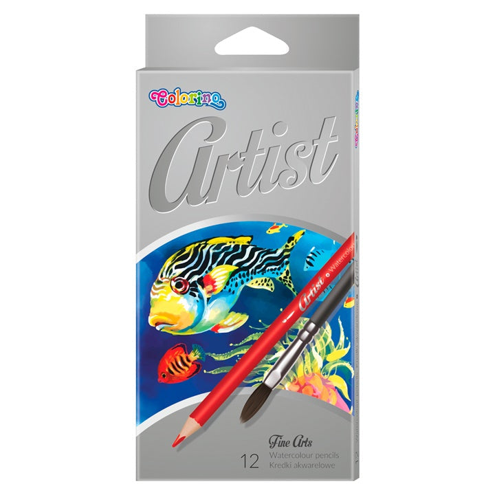 Colorino Artist Watercolor Pencils with Brush, Set of 12