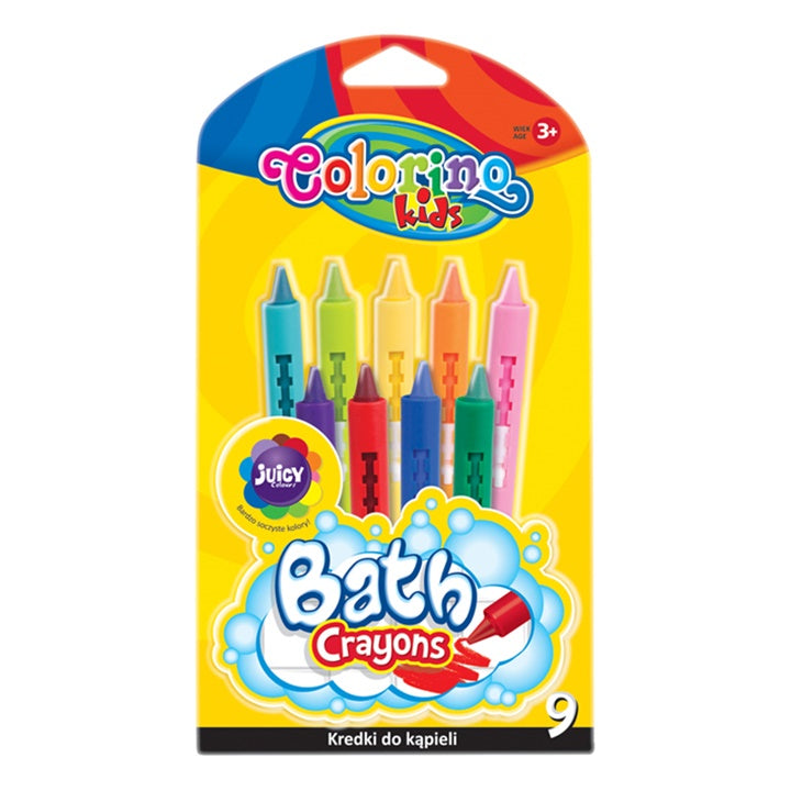 Colorino Bath Wax Crayons, Set of 9