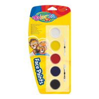 Colorino Dry Face Paint Set with Brush - 5 pcs