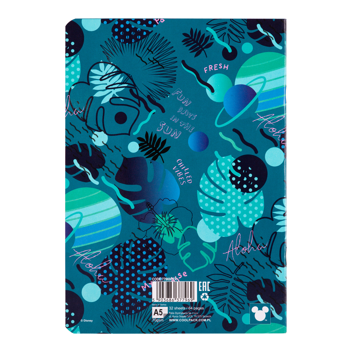 Colorino Lined Notebook Stitch A5, 32 Sheets