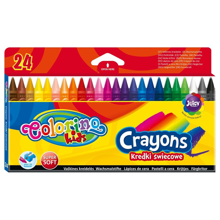 Colorino Round Wax Crayons, 24 pcs
