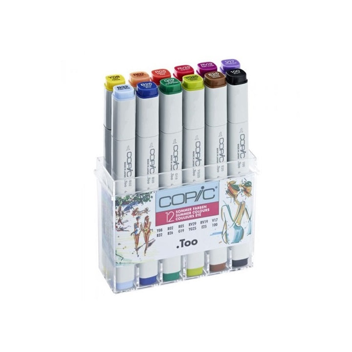 COPIC Classic Summer Colors Markers, Set of 12