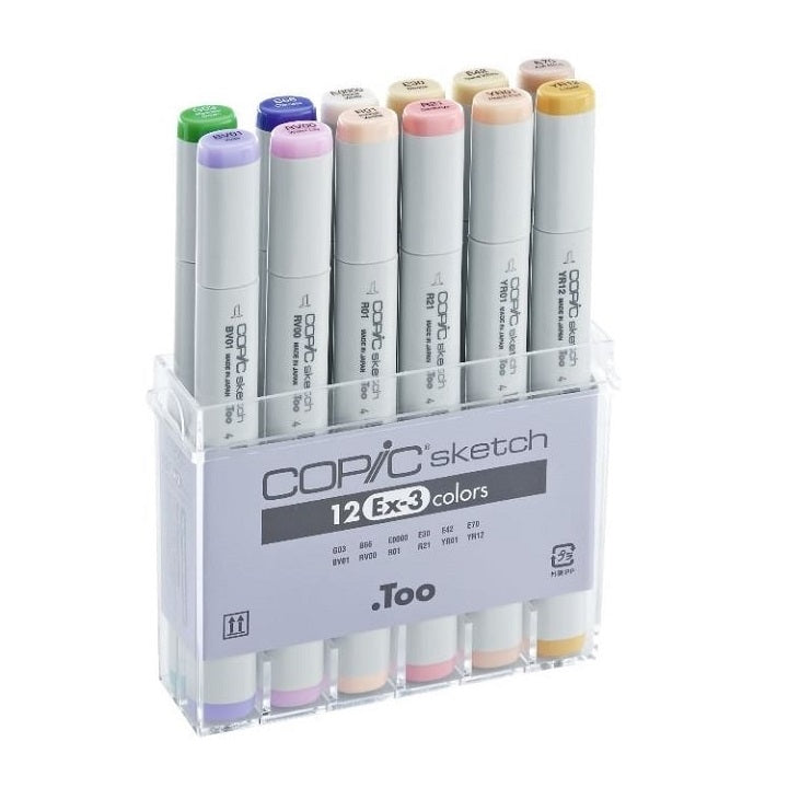 COPIC Sketch Ex-3 Markers, Set of 12