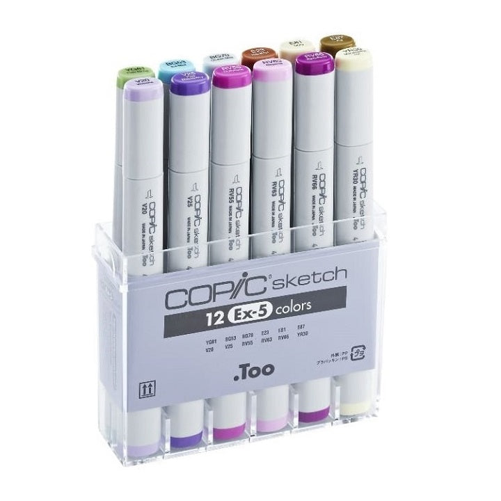 COPIC Sketch Ex-5 Markers, Set of 12