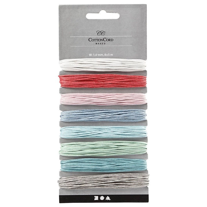 Cotton Cord, Waxed, Set of 8