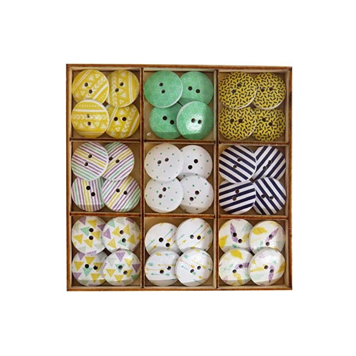 Craft Sensations Wooden Buttons, 36 pcs | various designs — image 1