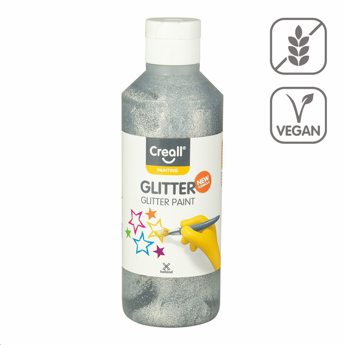 Creall Glitter Paint 250 ml, Silver