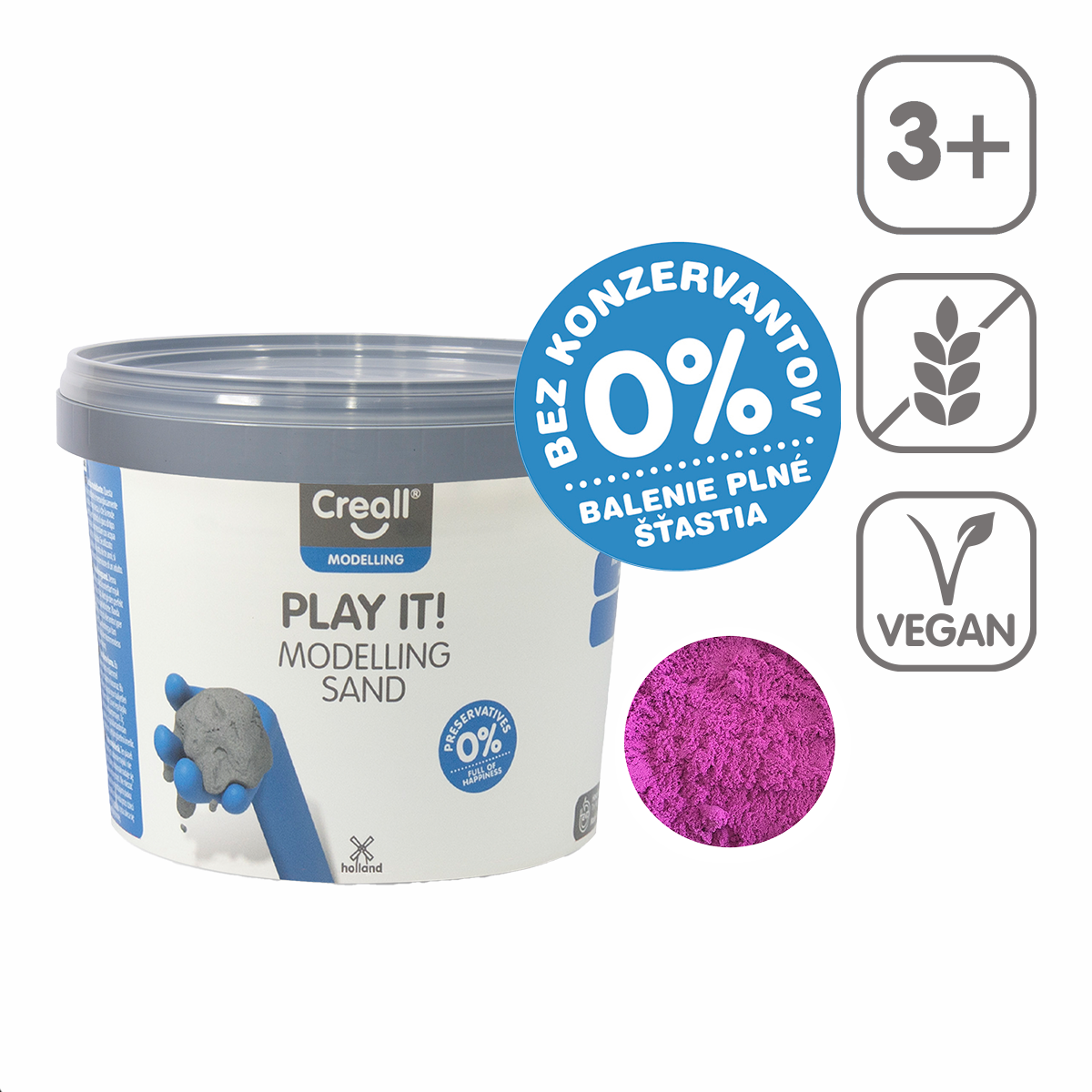 Creall Play it! Modeling Sand 750 g Tub – purple