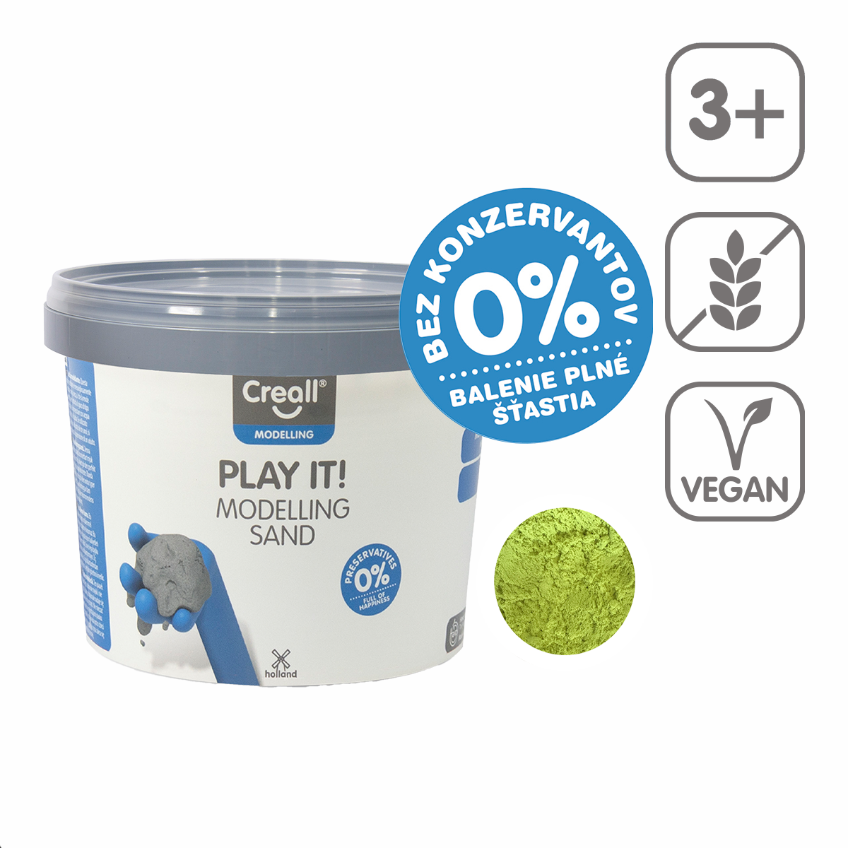 Creall Play it! Modeling Sand 750 g Tub – yellow