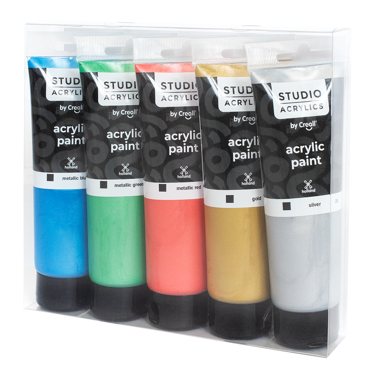 Creall Studio Acrylics Acrylic Paint Set, 5 x 120 ml, Mix