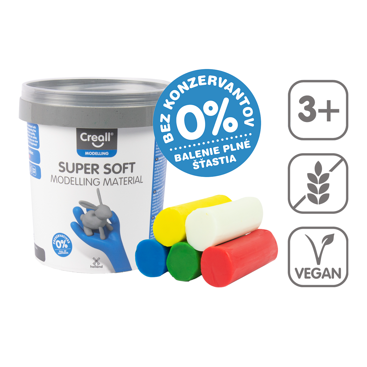 Creall Super soft modelling clay set 5 x 90 g assorted colors