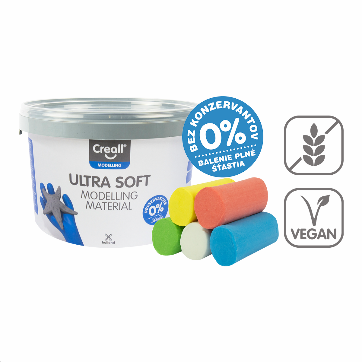 Creall Ultra soft modelling clay, 5 g, tub, assorted colors – × 220