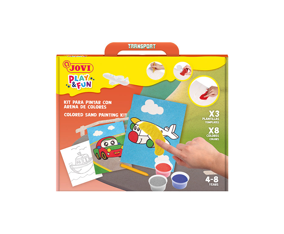 Creative kit JOVI Play&Fun Sand Painting Transport - 12 pcs