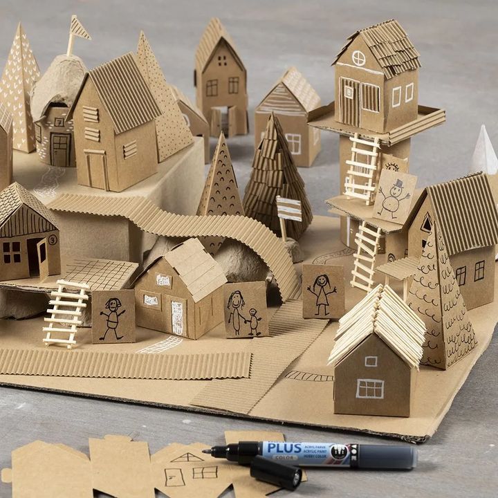 Creative Paper Set, Houses and Trees