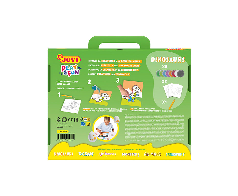 Creative Sand Painting Set JOVI Play&Fun Dinosaurs - 12 pcs