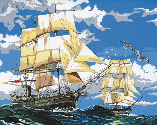 Creative Set for Painting on Canvas - Sailboats