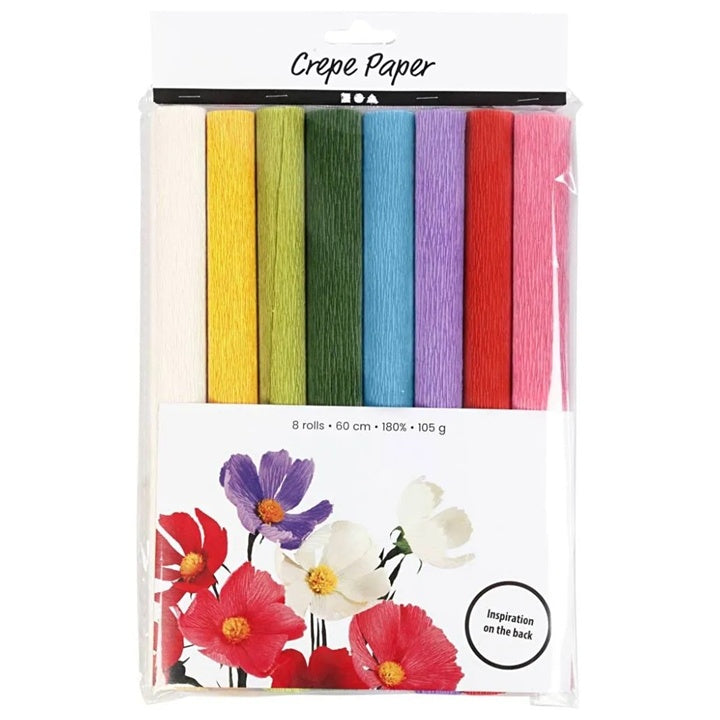 Crepe Paper, 25×60 cm, Set of 8 | Various Colors — Image 1