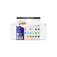 DALER ROWNEY Aquafine Watercolor Travel Set 24 Half Pans with Brush