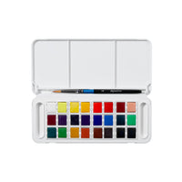 DALER ROWNEY Aquafine Watercolor Travel Set 24 Half Pans with Brush