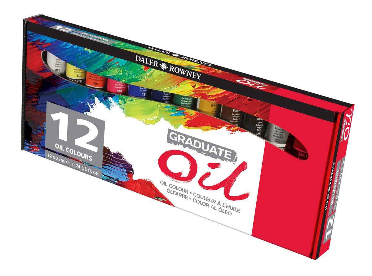 DALER ROWNEY D&R Graduate Oil Paint Set 12 x 22 ml