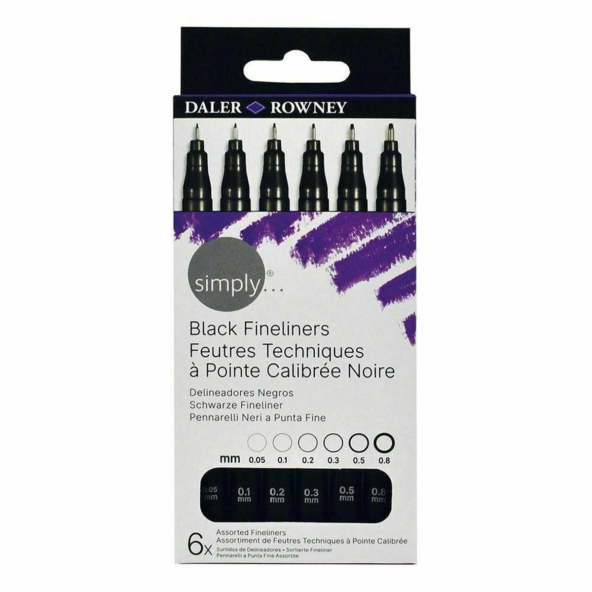 DALER ROWNEY D&R Simply Fineliner Set 0.05 to 0.8 mm