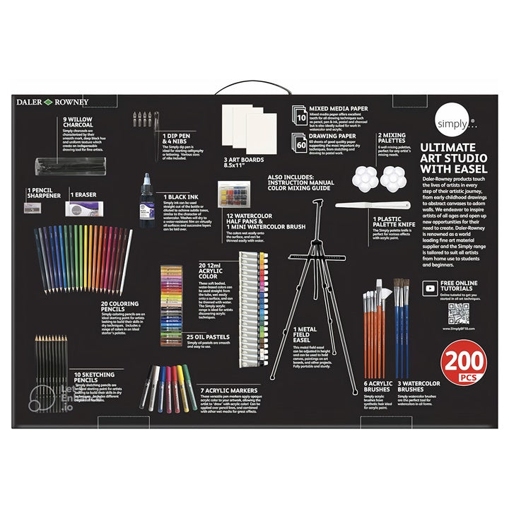 Daler-Rowney Large Art Set with Easel, 200-Piece — image 4