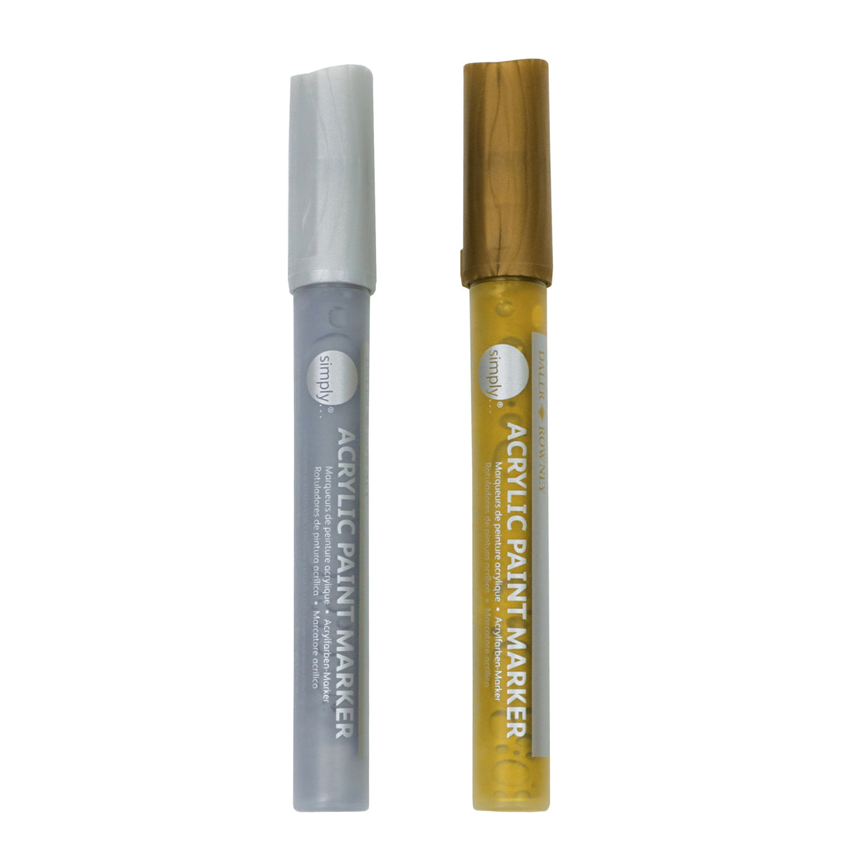 DALER ROWNEY Simply Acrylic Marker Set Gold and Silver 2 pcs