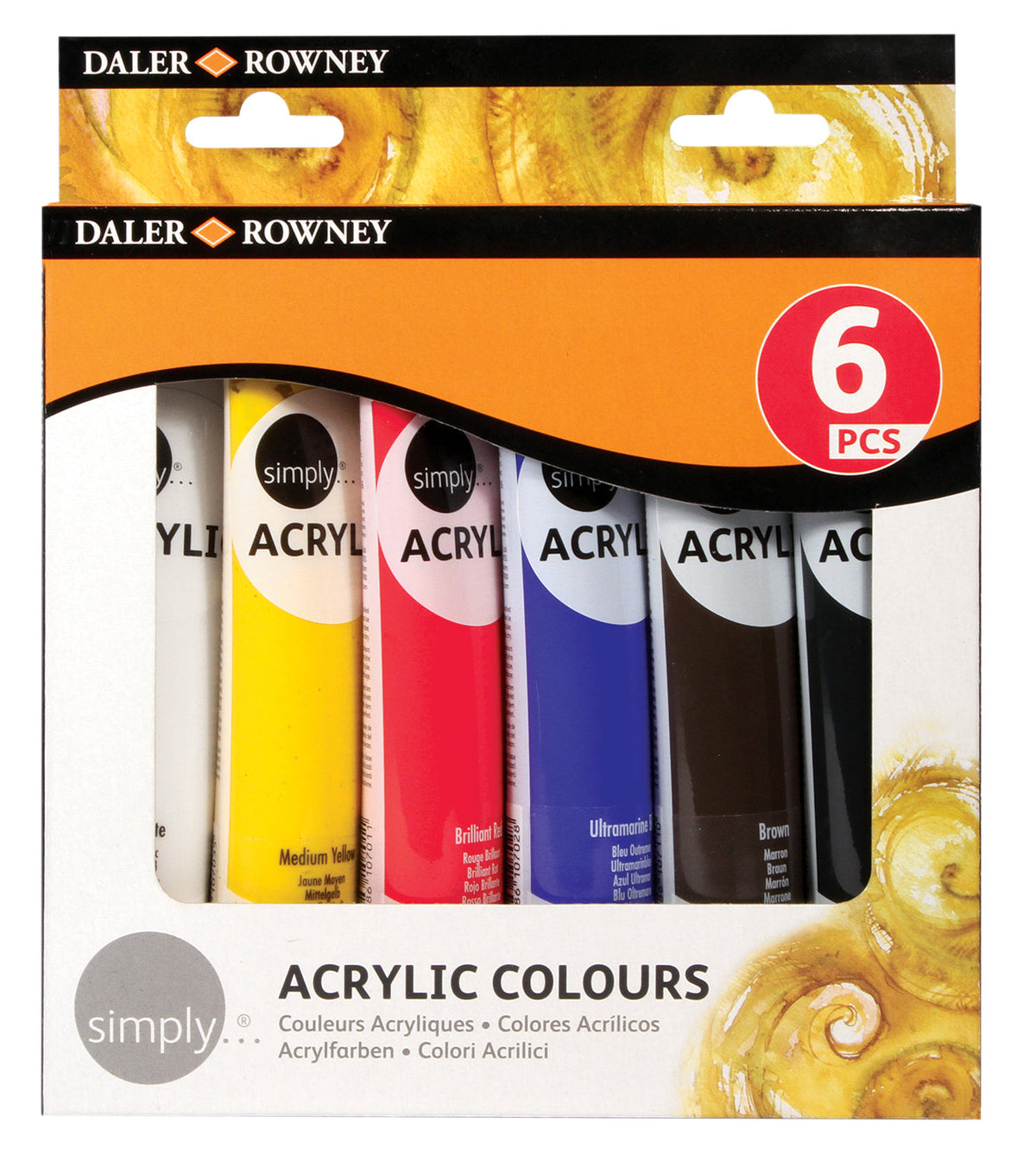 DALER ROWNEY Simply Acrylic Paint Set 6 x 75 ml