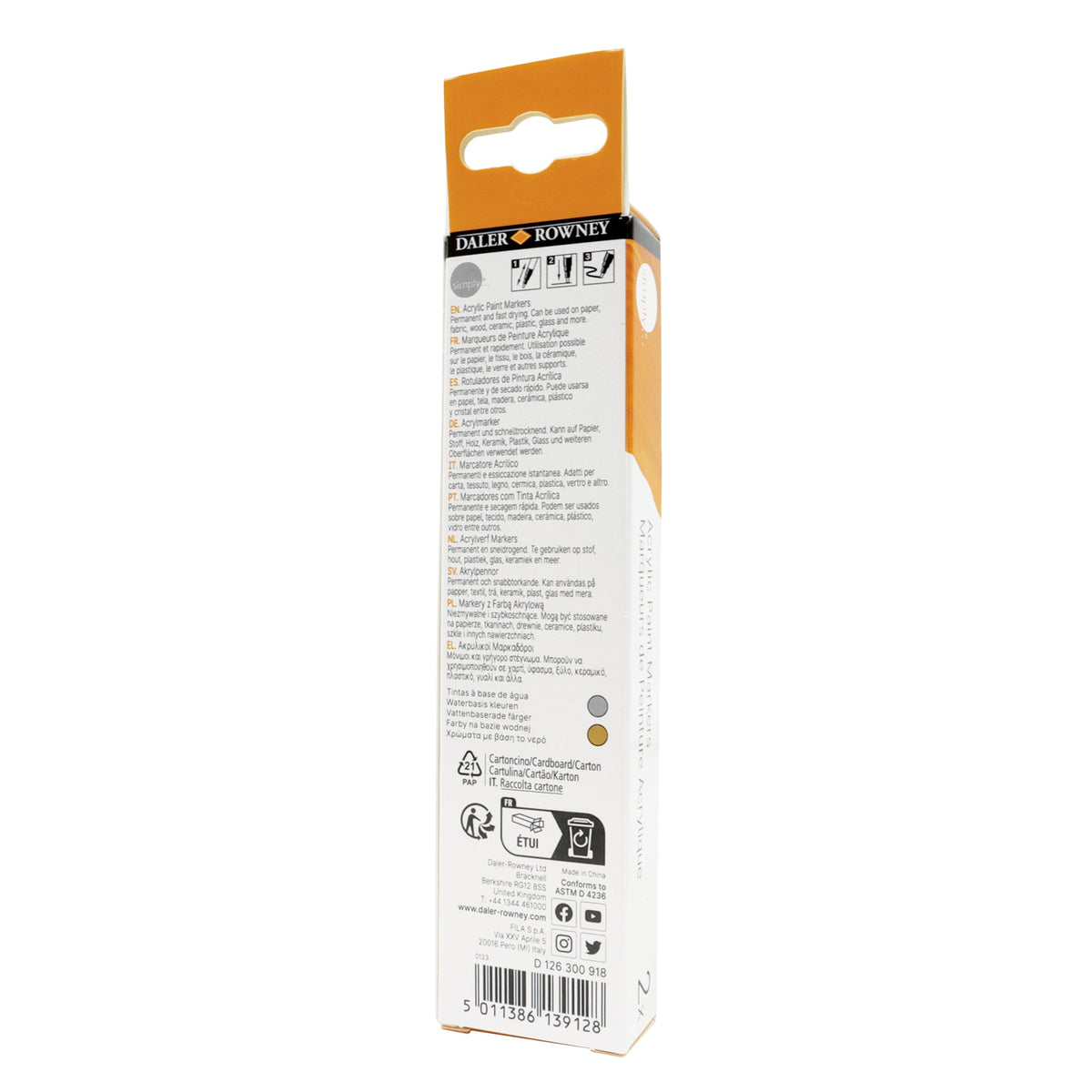 DALER ROWNEY Simply Gold and Silver Acrylic Marker Set of 2