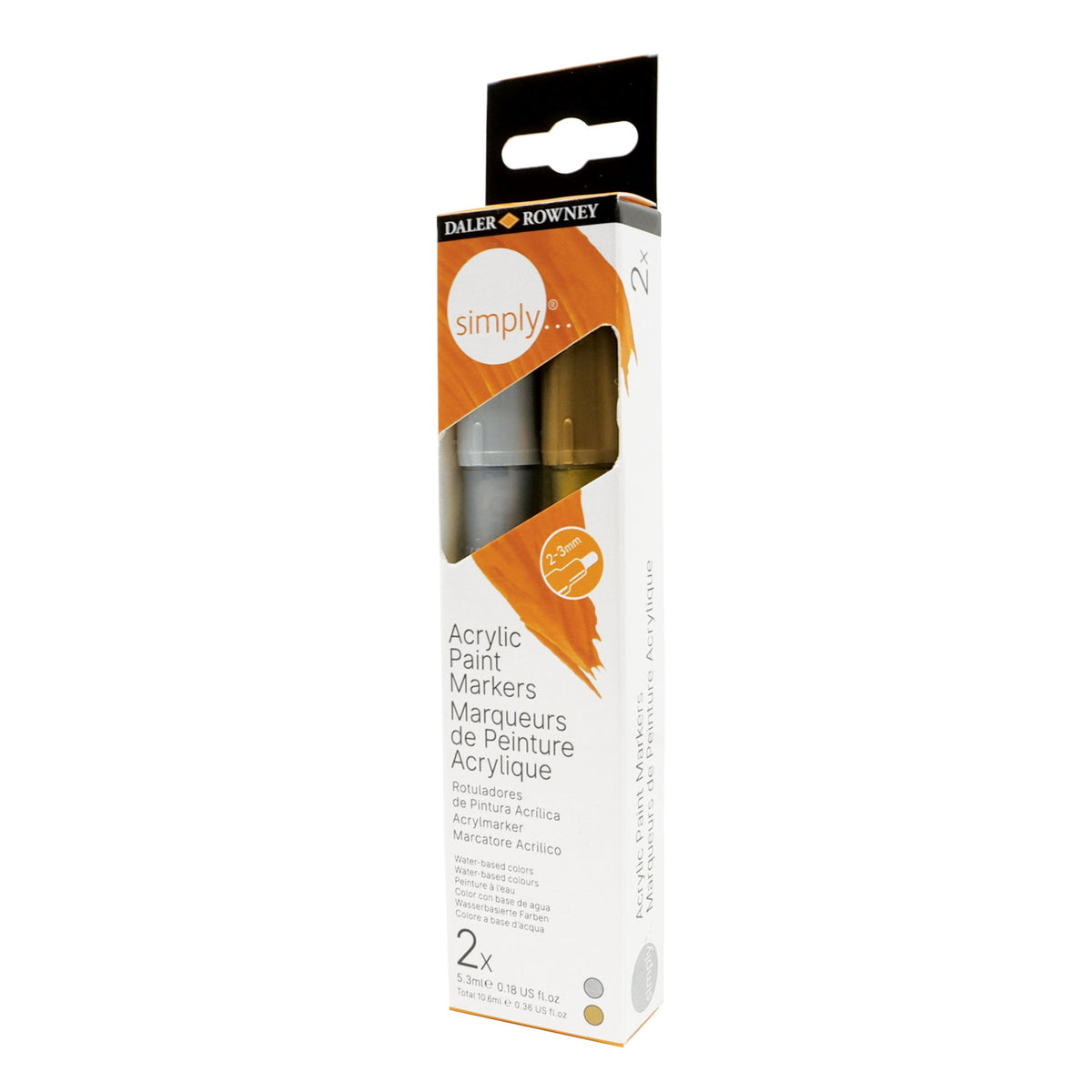 DALER ROWNEY Simply Gold and Silver Acrylic Marker Set of 2