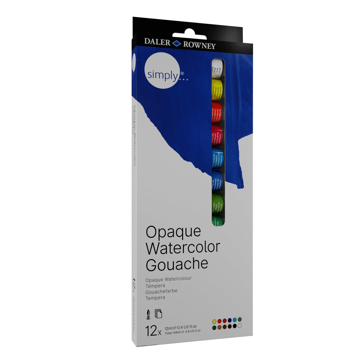 DALER ROWNEY Simply Gouache Paint Set 12 x 12 ml