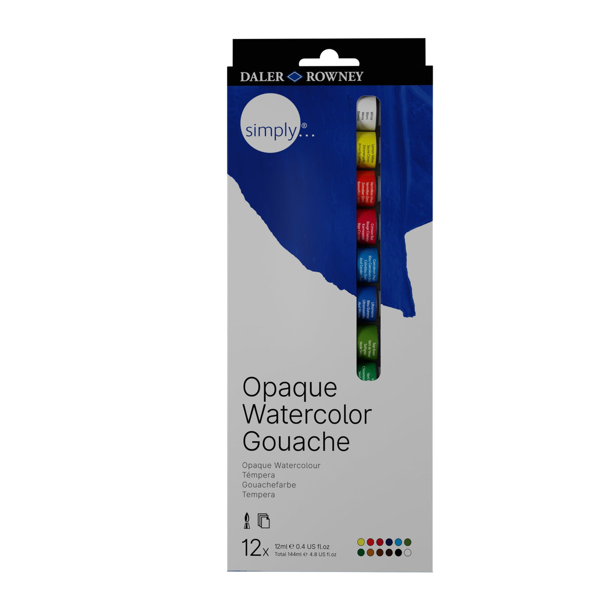 DALER ROWNEY Simply Gouache Paint Set 12 x 12 ml