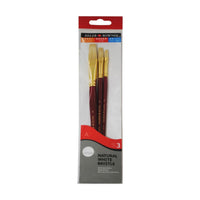 DALER ROWNEY Simply Oil Paint Brush Set - Hog Bristle, 3-Piece Set, Size 1