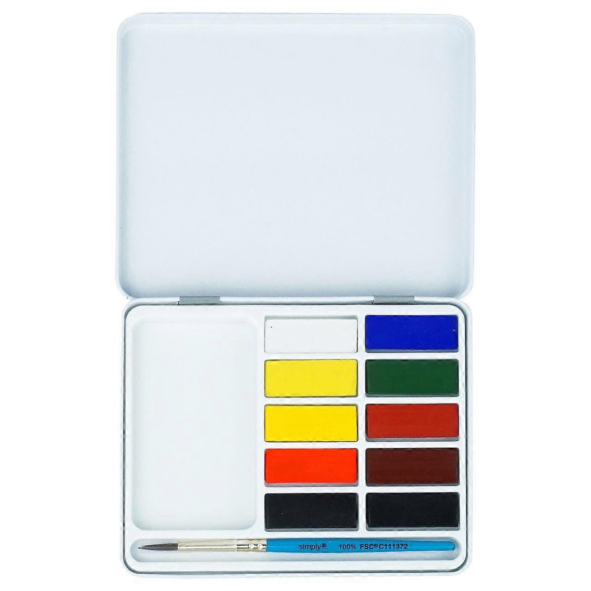 DALER ROWNEY Simply Watercolor Set of 10 Half Pans with Brush