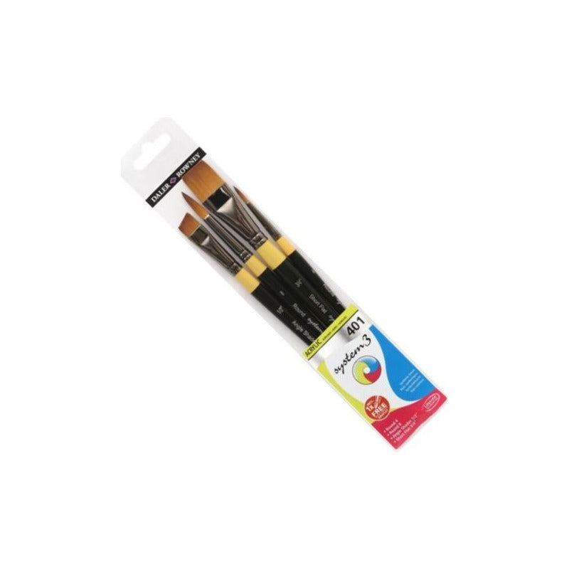 DALER ROWNEY System3 Acrylic Brush Set SH 401 - 4 pcs