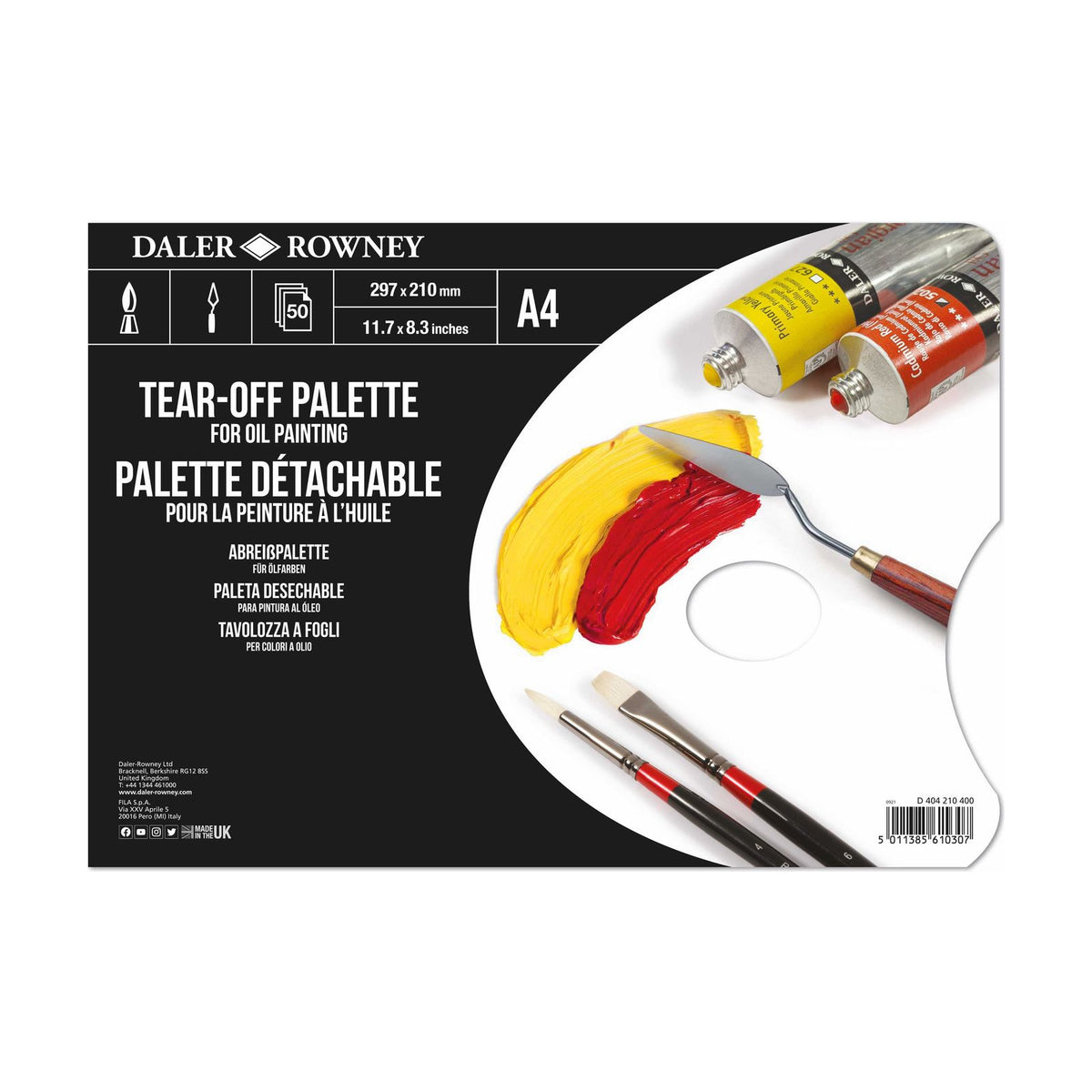 DALER ROWNEY Tear-Off Palette for Oil 35.5 x 25.4 cm, 50 Sheets